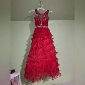 Girls tiered tulle pageant dress gown like Tiffany designs NWOT SIZE 6 8 kids